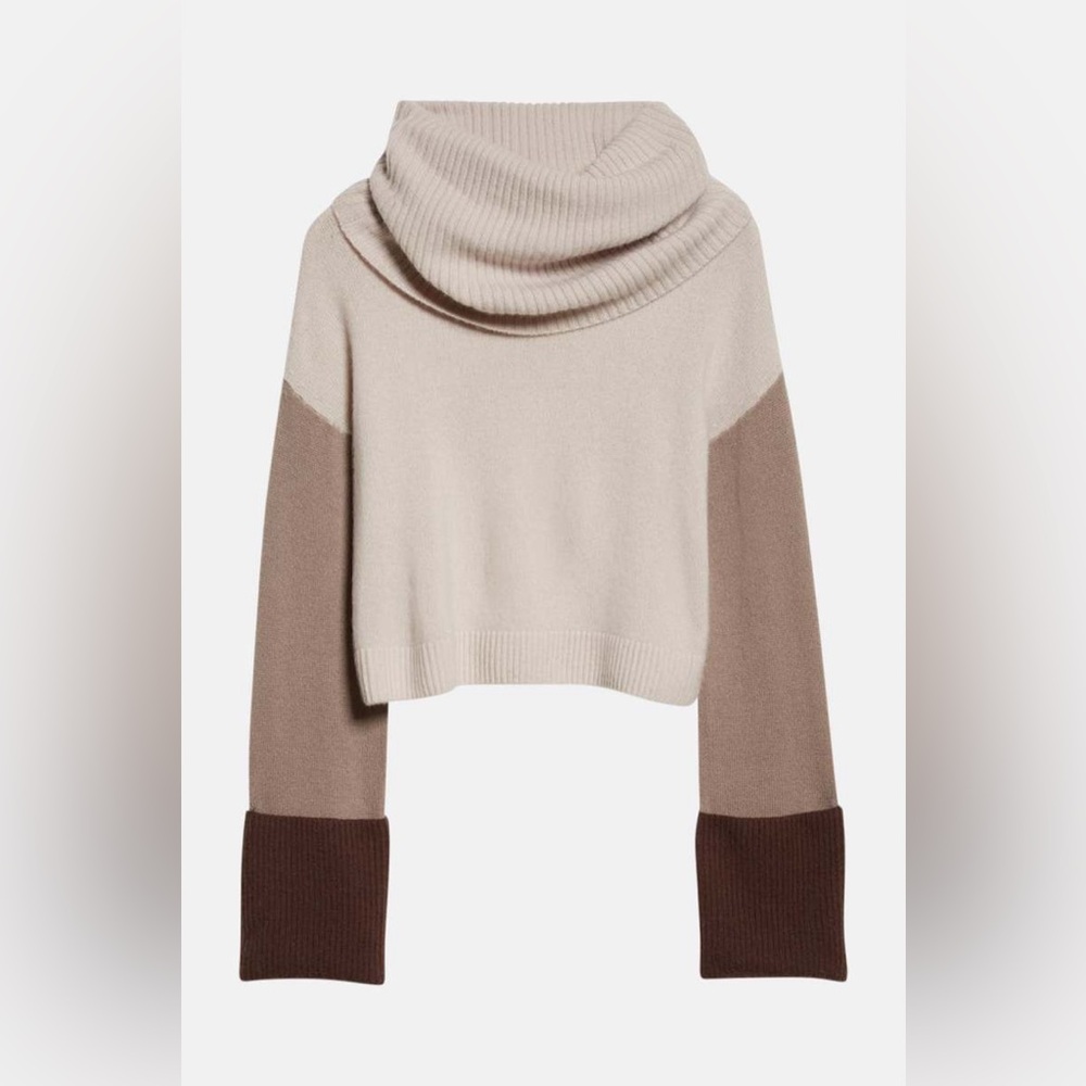Naadam Color Block Cowl Neck Sweater size small - Cashmere and wool